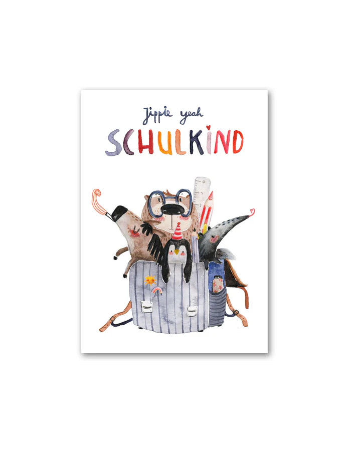 Postkarte * Schulkind * // Halfbirdmona